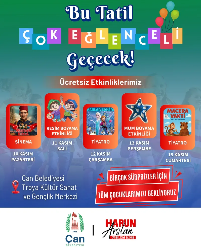 Çan Belediyesi’nden Miniklere Tatil Şenliği