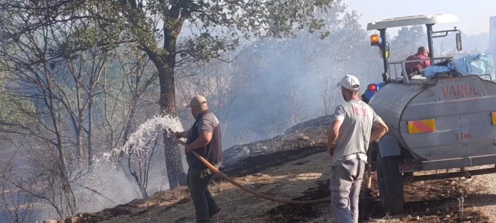 Çan’da tarım arazisinde yangın çıktı